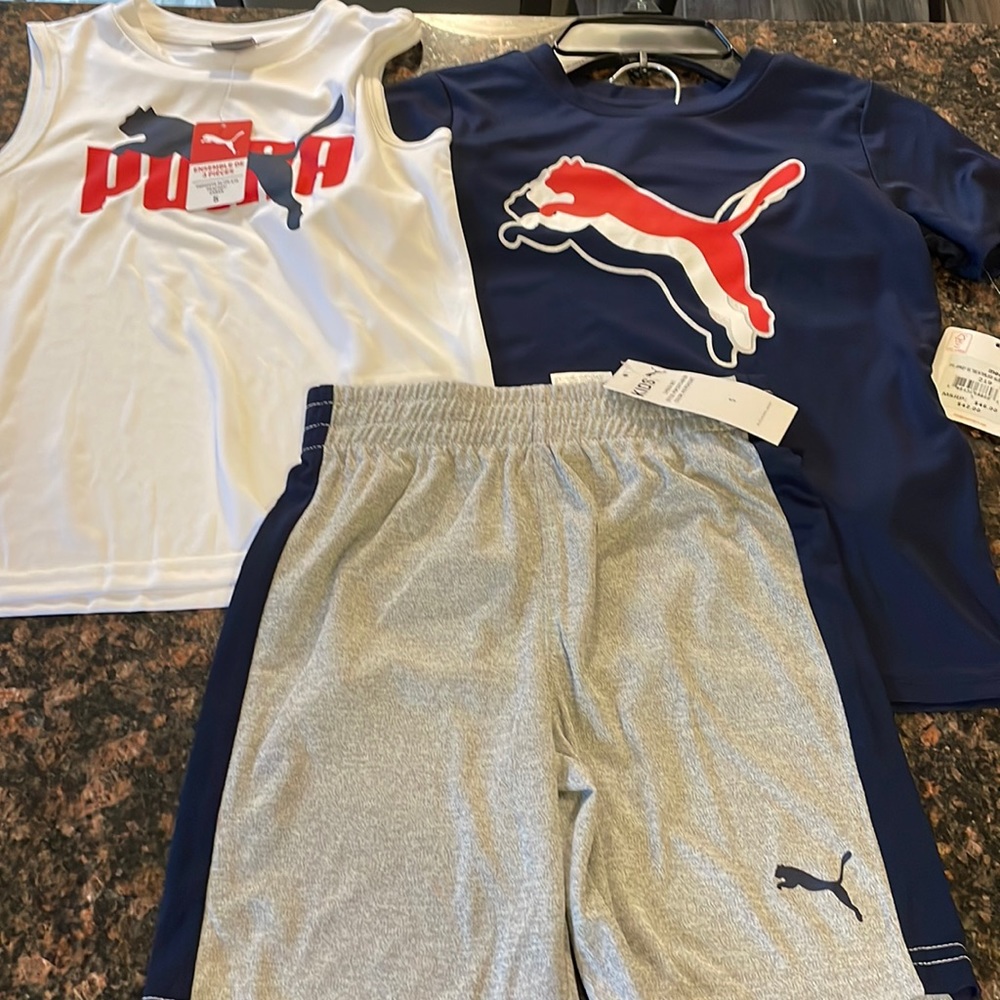 NWT Boys Puma 3-piece short, tee shirt & tank